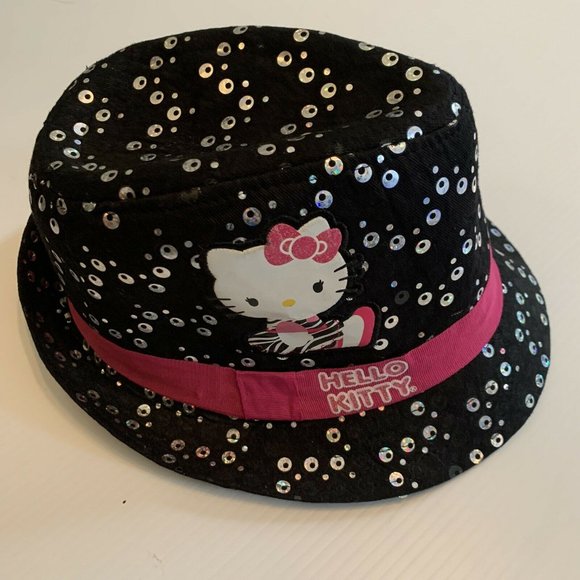 Hello Kitty Accessories Hello Kitty Bucket Hat Youth Black Pink